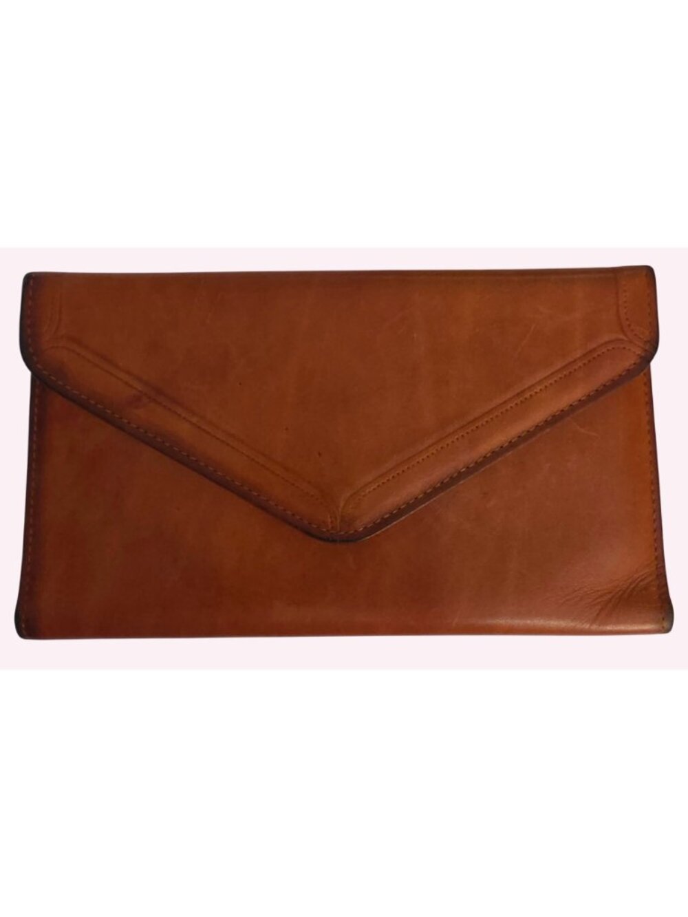 Vintage Princess Gardner Leather Clutch Wallet Cognac Brown Full Grain Cowhide K - Picture 2 of 7